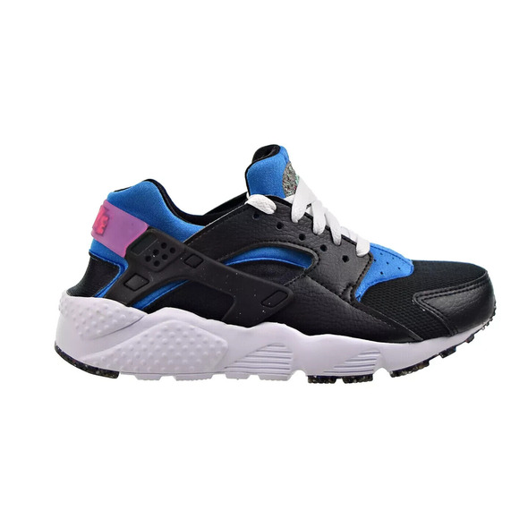 Nike Huarache Run (GS) Big Kids' Shoes Black Blue Pink DR0166-001 Size 4.5 Youth - Picture 1 of 9